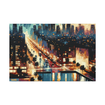 Midnight Metropolis Glow - Canvas