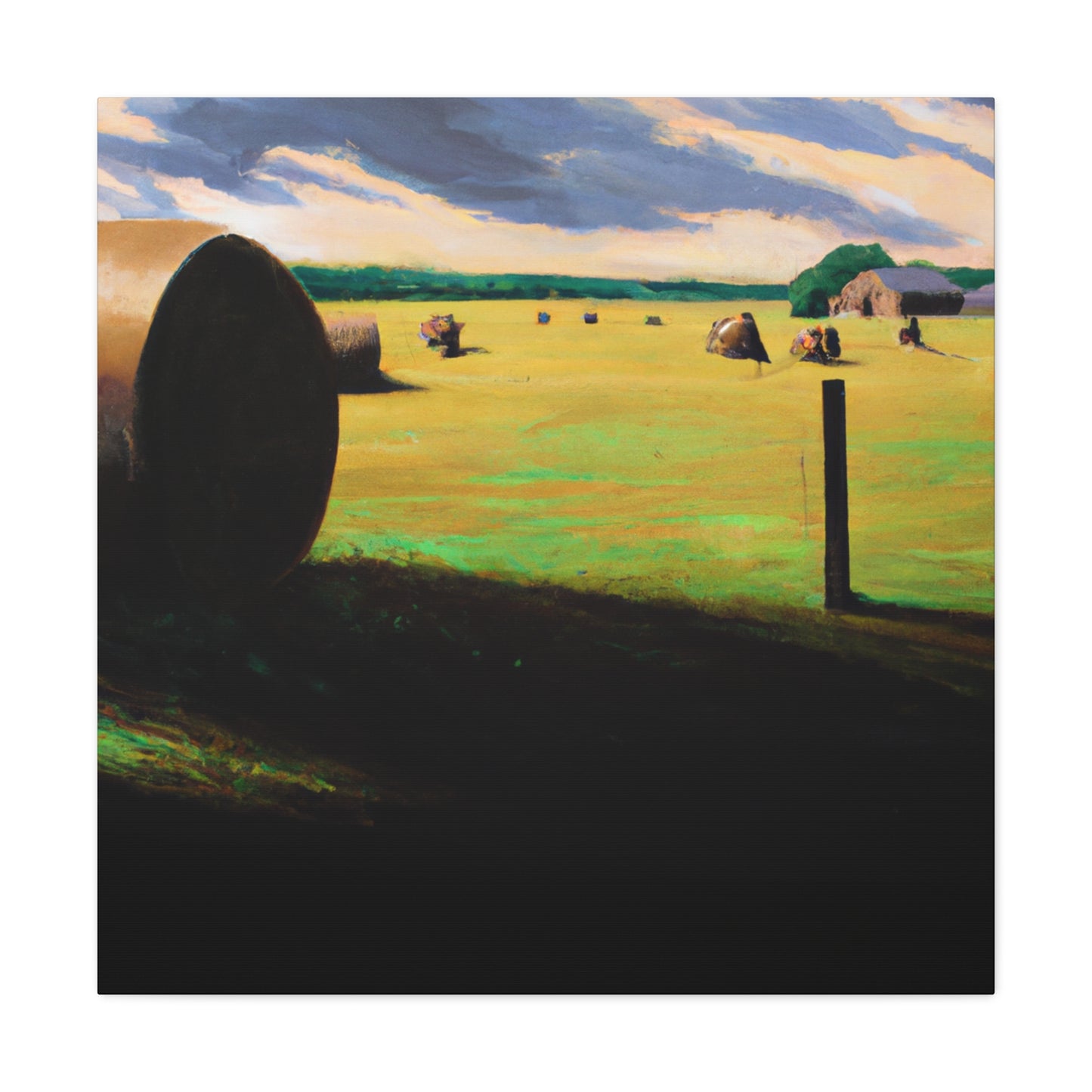 "Hayfield Realism Sunrise" - Canvas