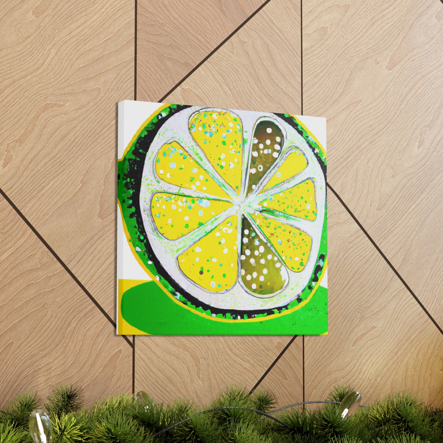 Lemon Folk Art Painting - Canvas