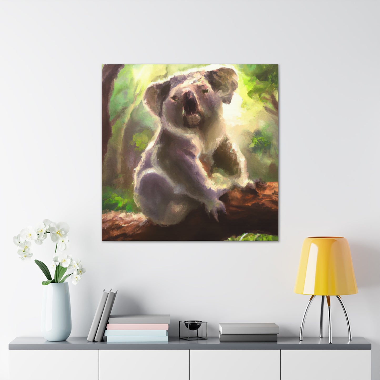 "Koala Sleepy Embrace" - Canvas