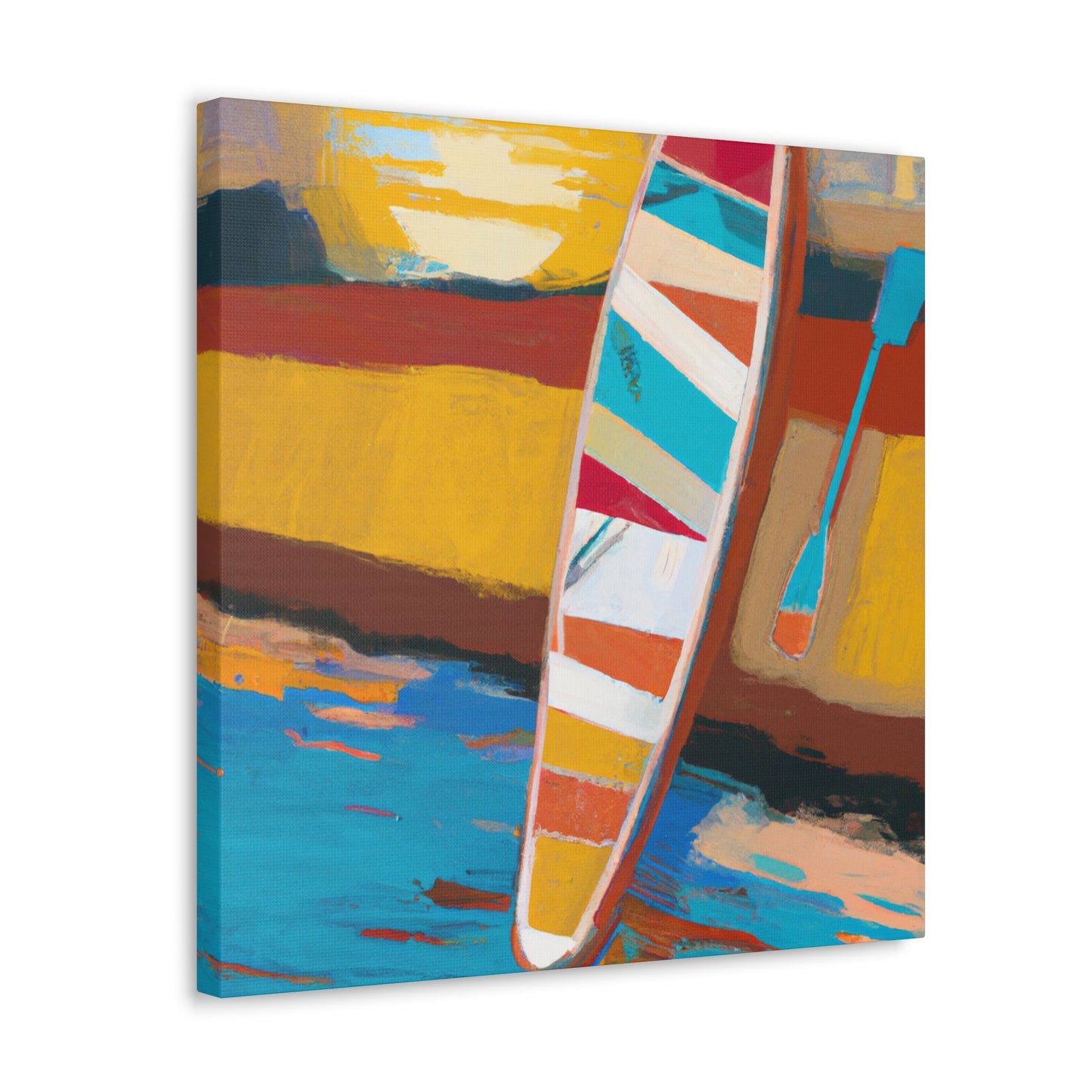 "Paddle Boarding Deco Style" - Canvas