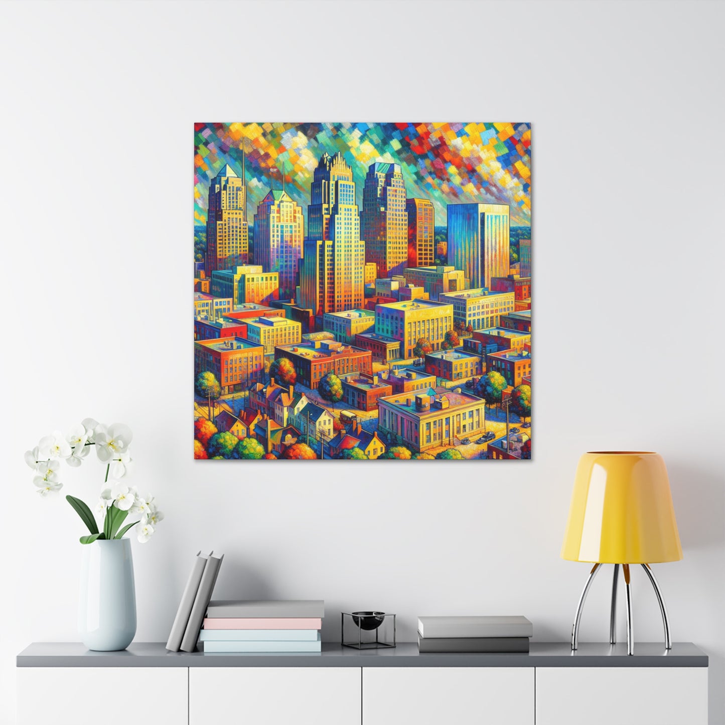 City in Vibrant Colors - Canvas