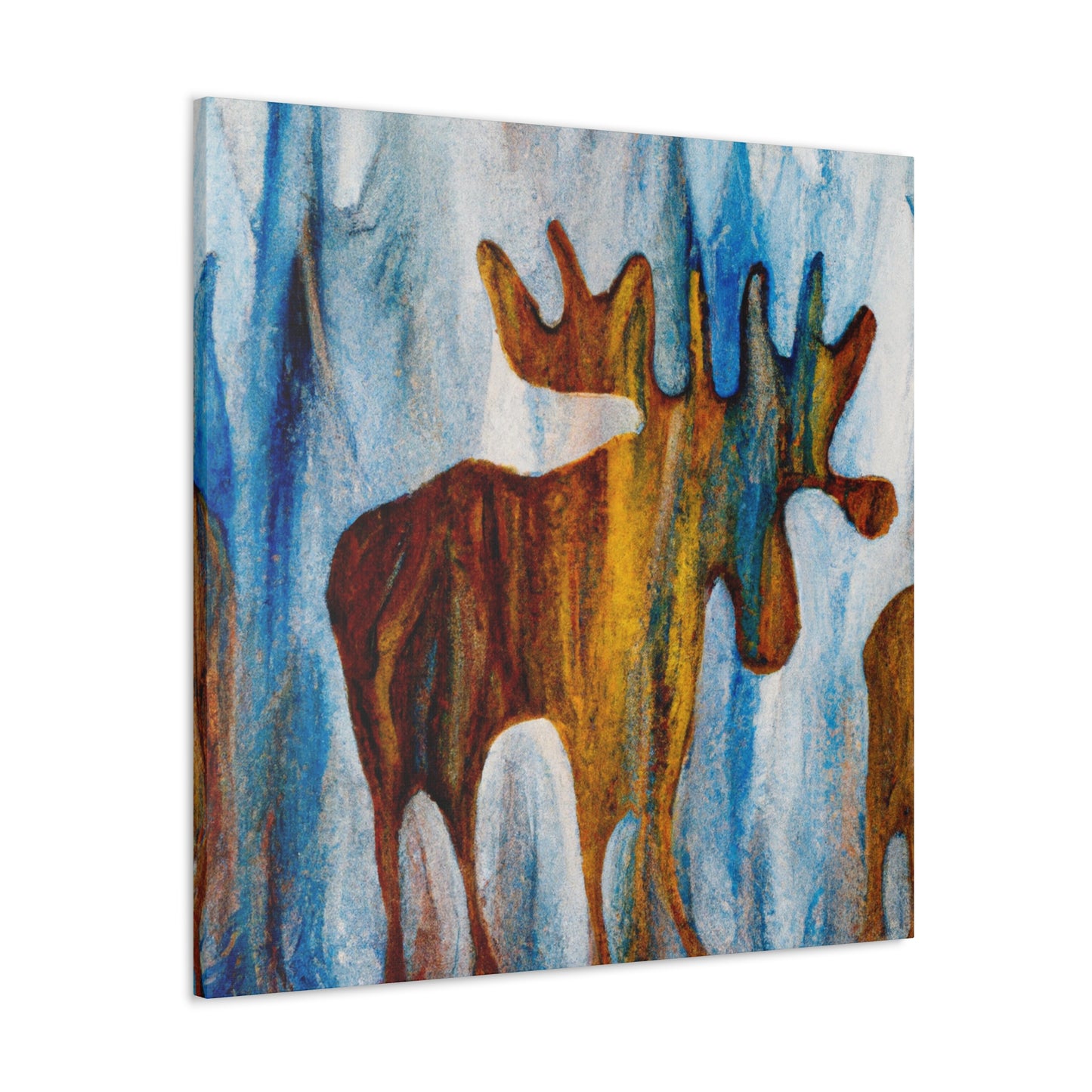 "Elk in Serene Reflection" - Canvas