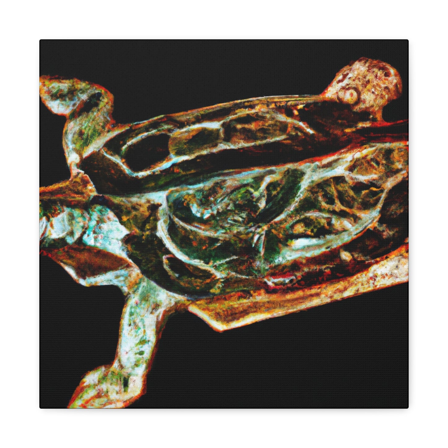 "Box Turtle Deco Dream" - Canvas