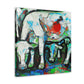 Cow's Abstract Tapestry - Canvas