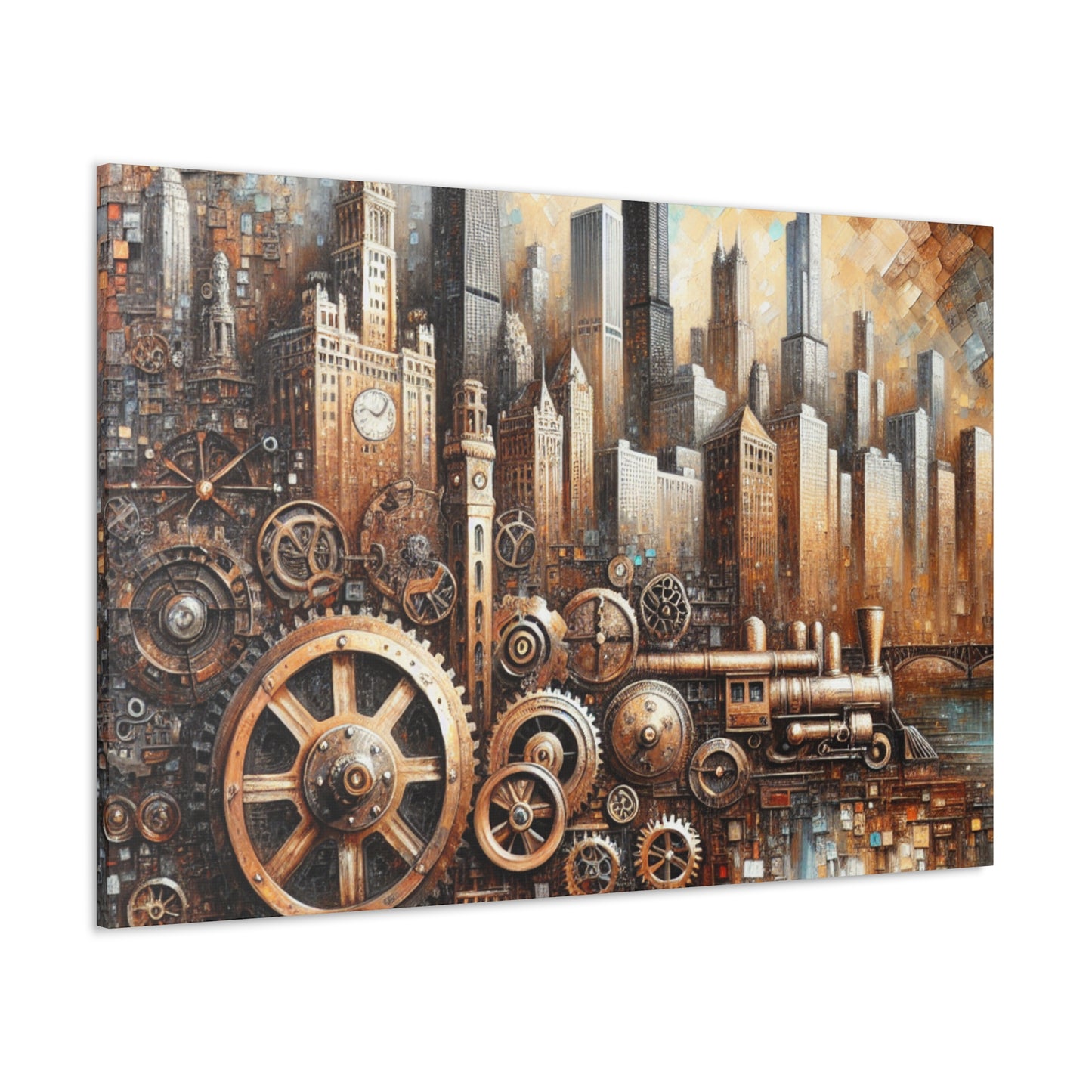 "Industrial Dreams Unveiled" - Canvas