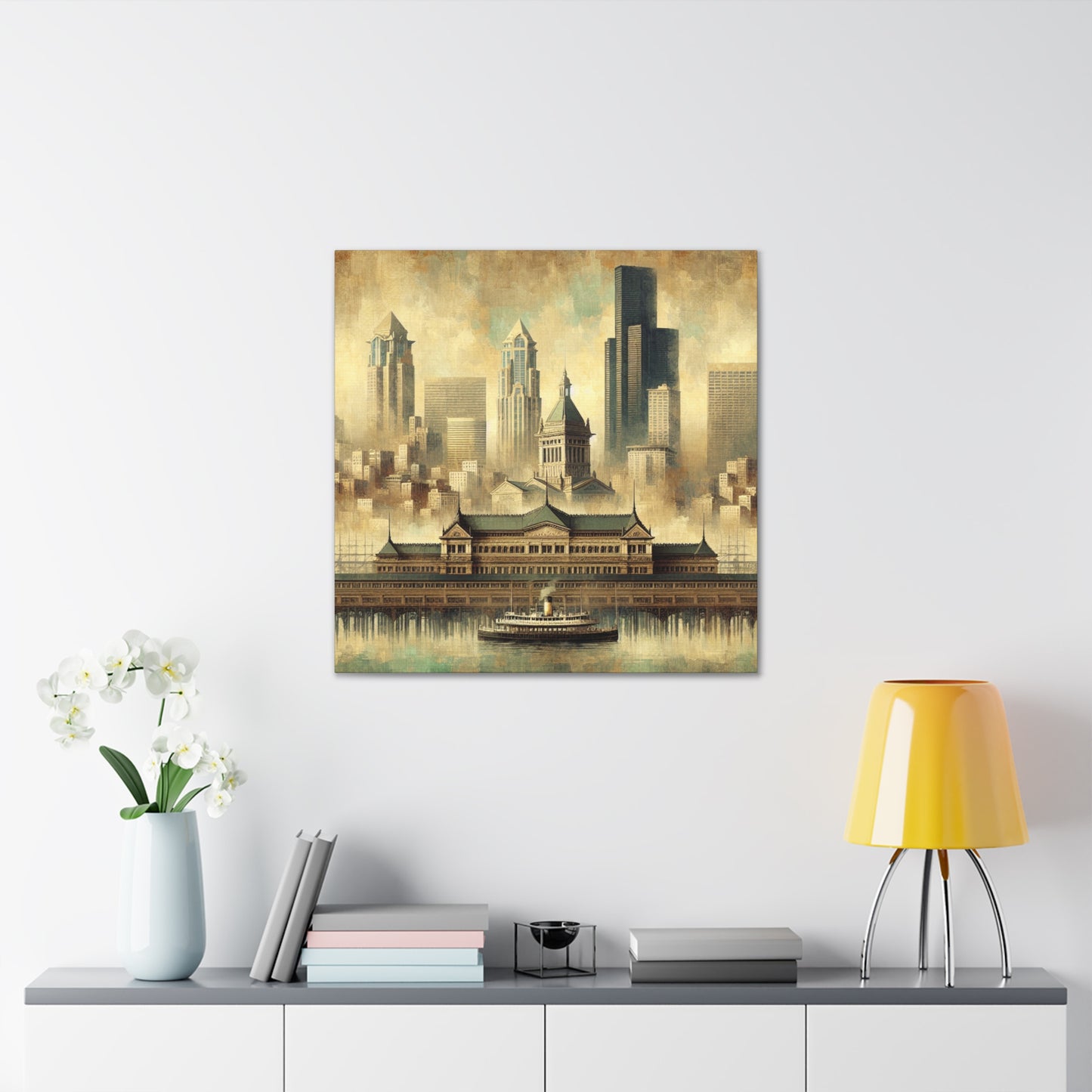 "Seattle's Clockwork Skyline" - Canvas