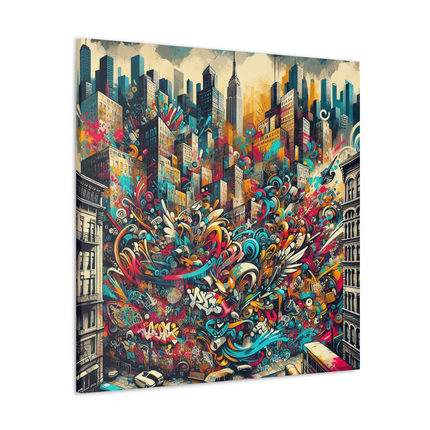 "Concrete Symphony: Revolt Unleashed" - Canvas