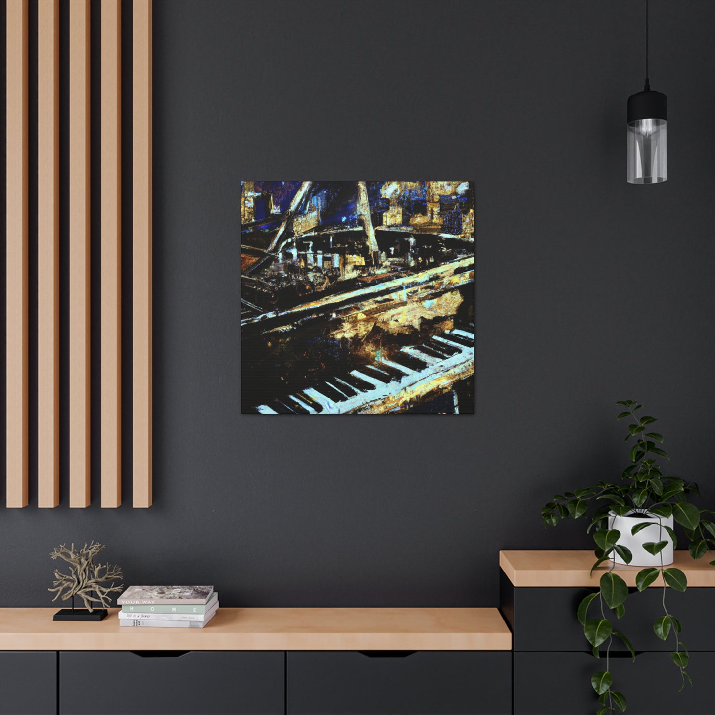 "Piano in Moonlighting" - Canvas