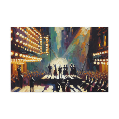 "Electric Echoes of Broadway" - Canvas