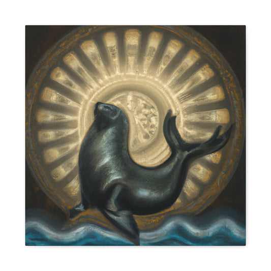 "Seal at Sunrise - Deco" - Canvas