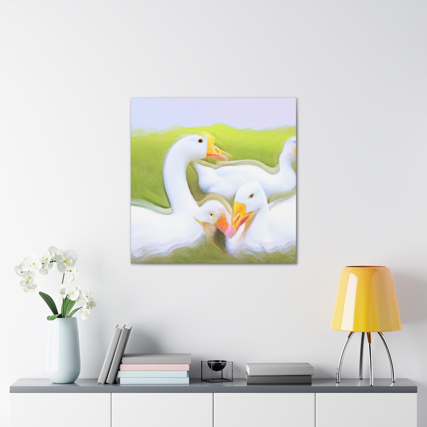 "Gaggle of Geese Flying" - Canvas