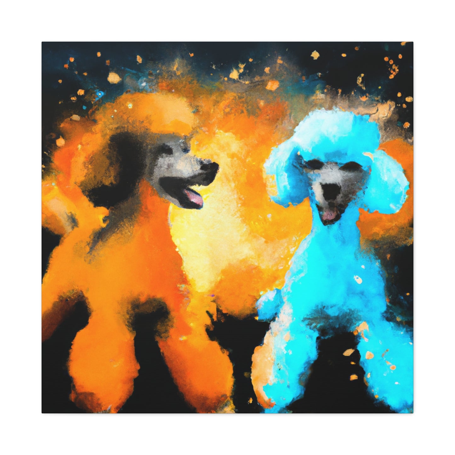 Poodle in Neon Hues - Canvas