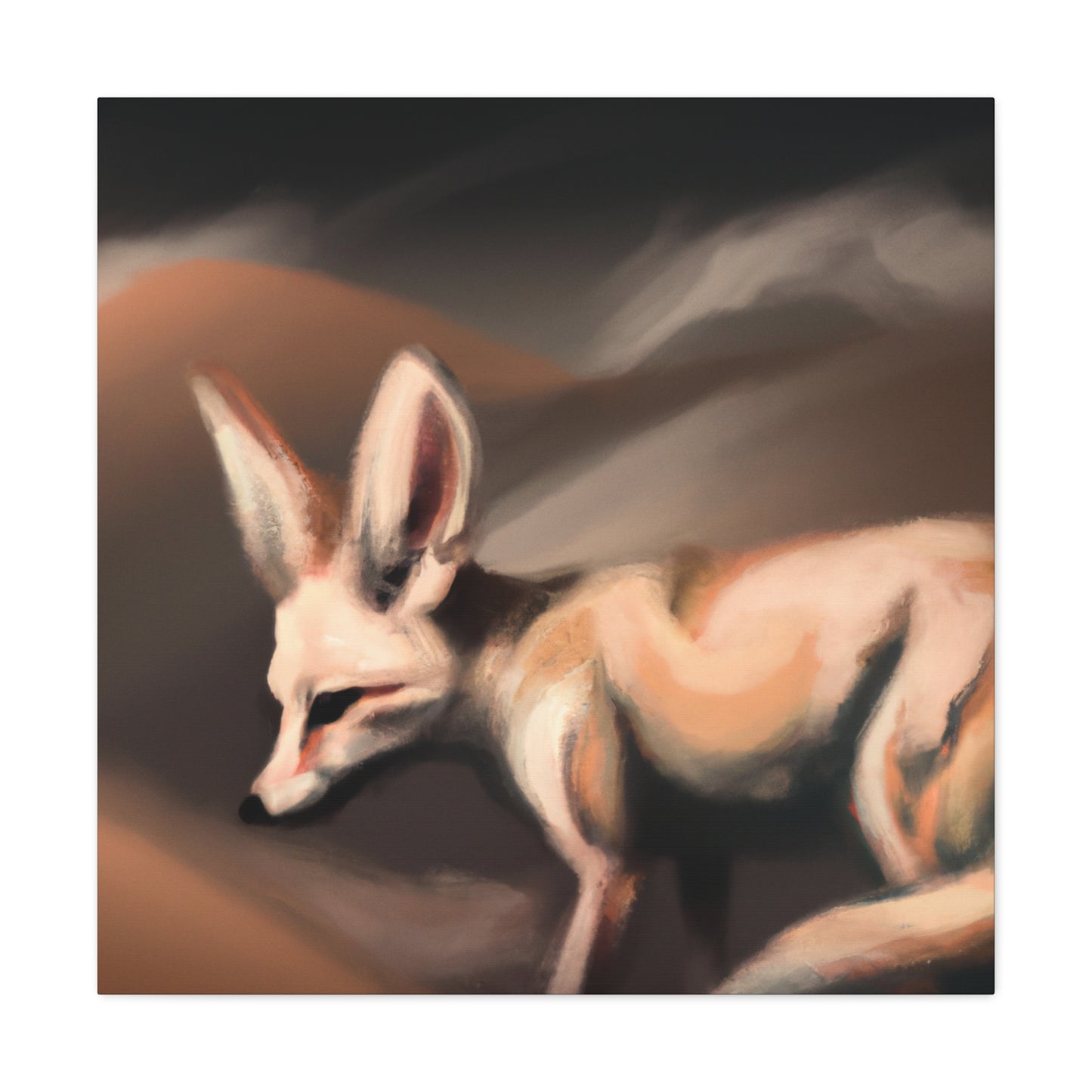 "Fennec Fox Sunrise Glow" - Canvas