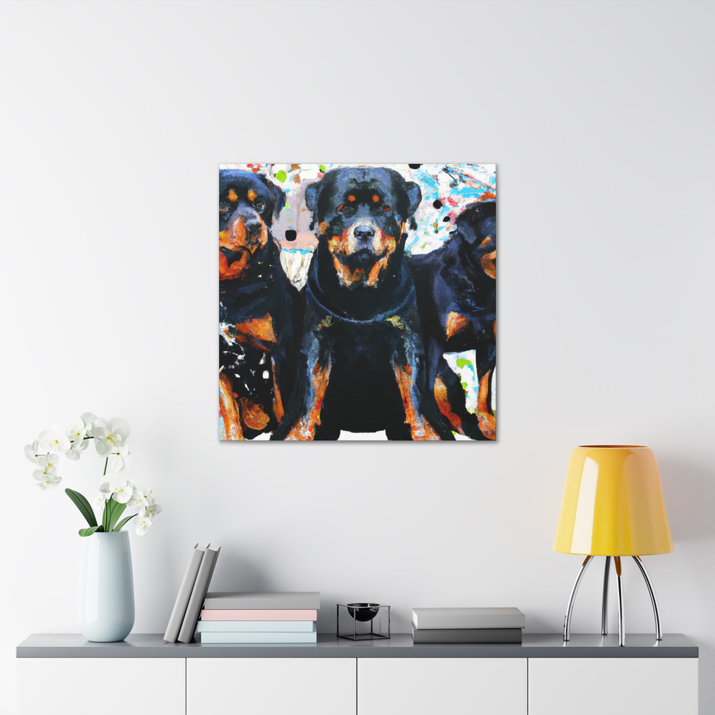 Powerful Rottweiler Pose - Canvas