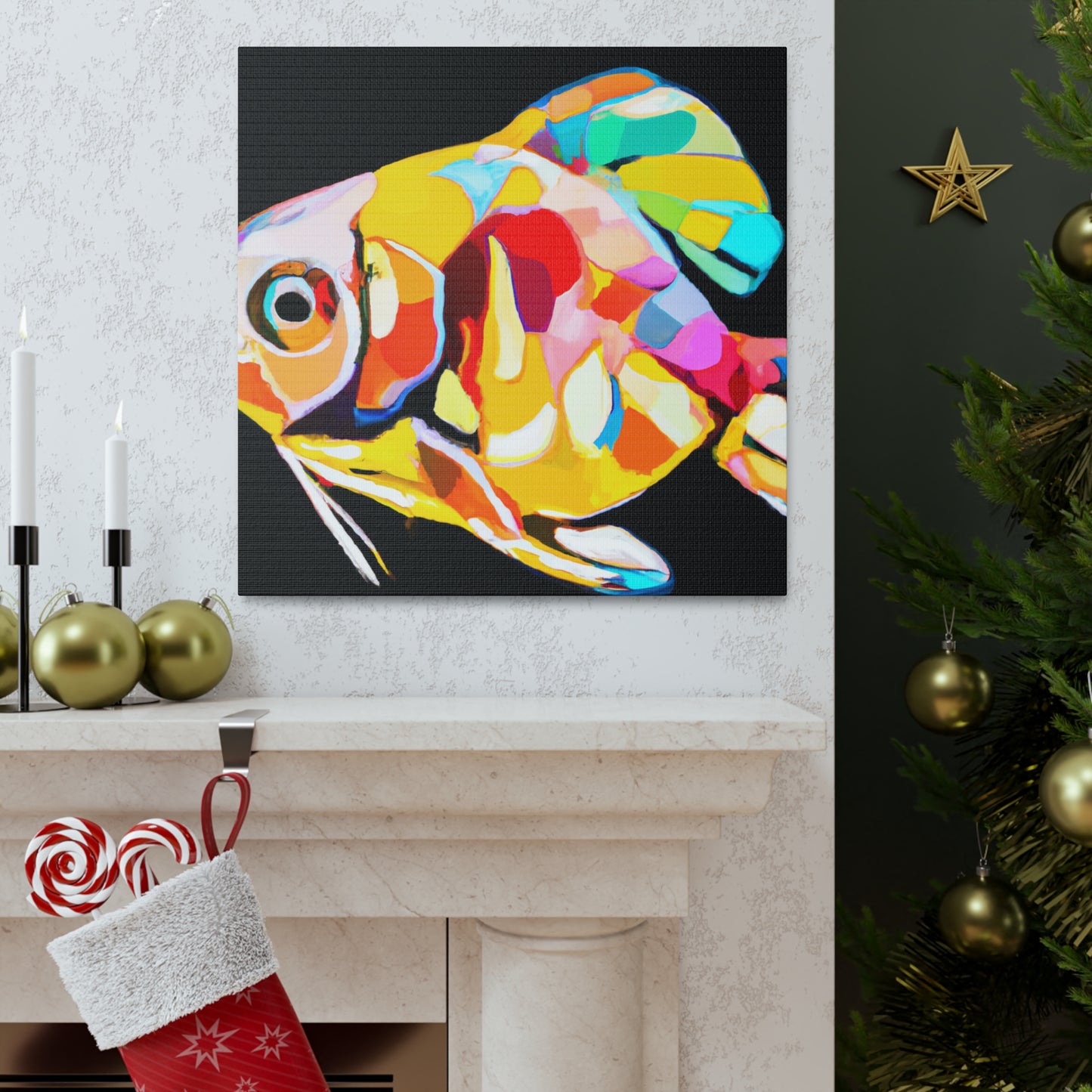 "Killifish Art Deco Dream" - Canvas