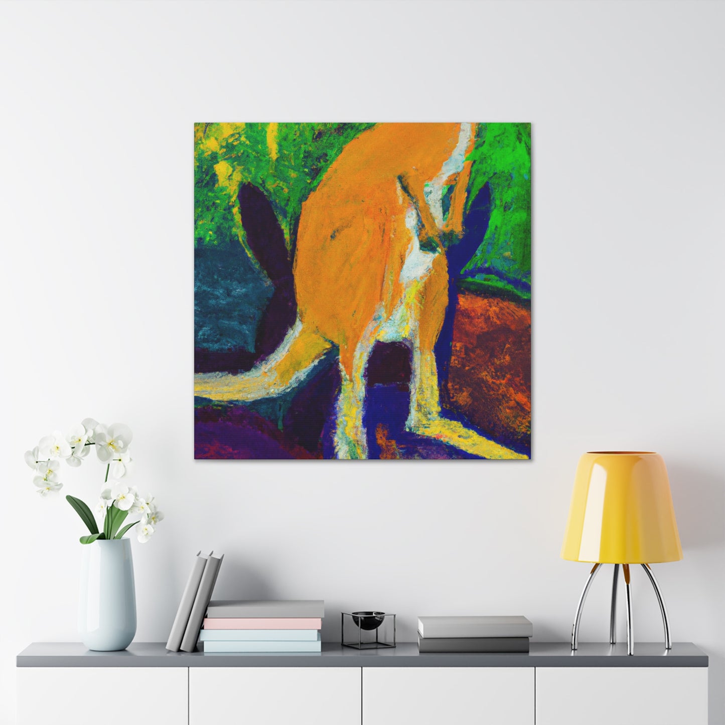 Kangaroo in Pointillism - Canvas