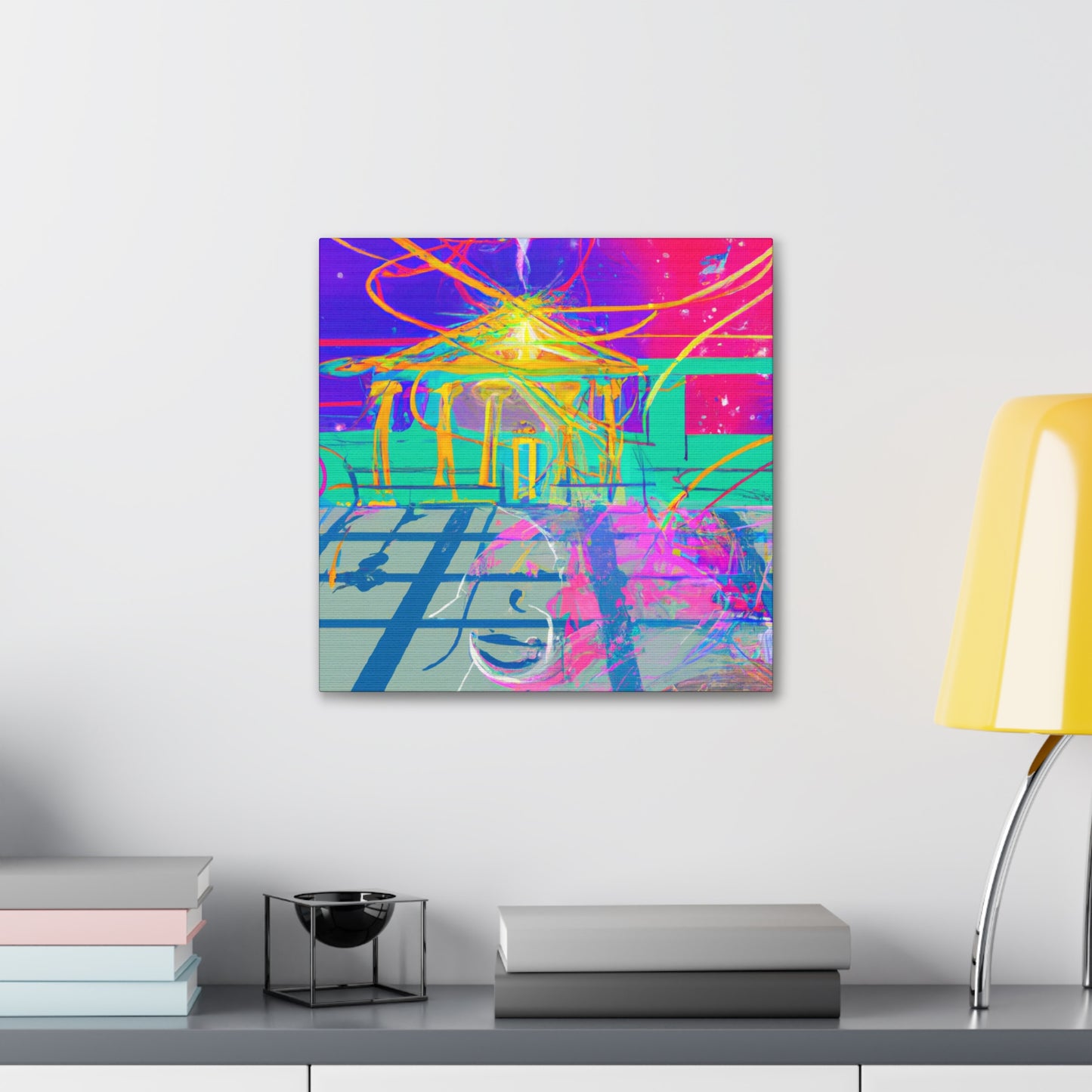 Vibrant Technological Triptych - Canvas