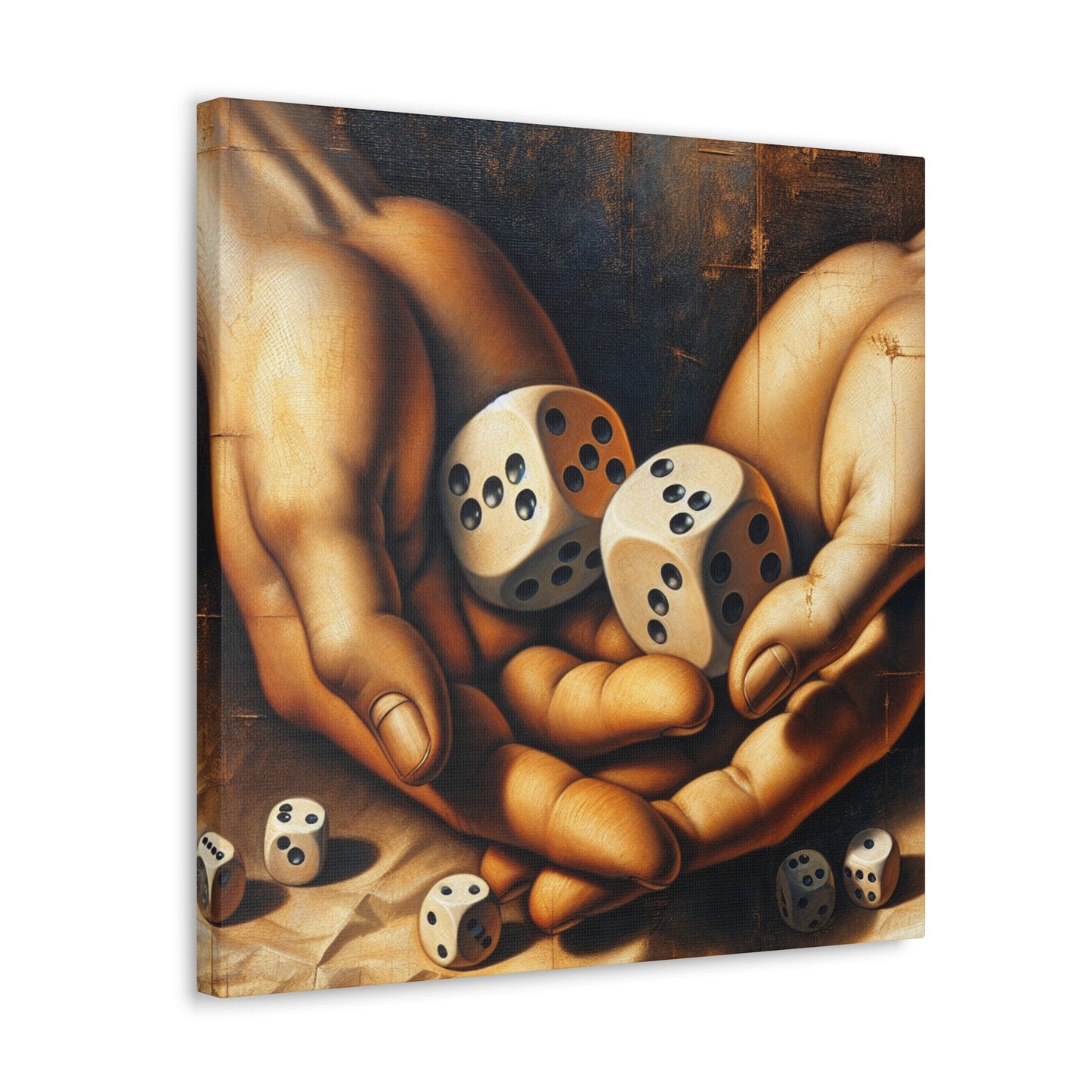 "Fortunes Unveiled: Divine Dice" - Canvas