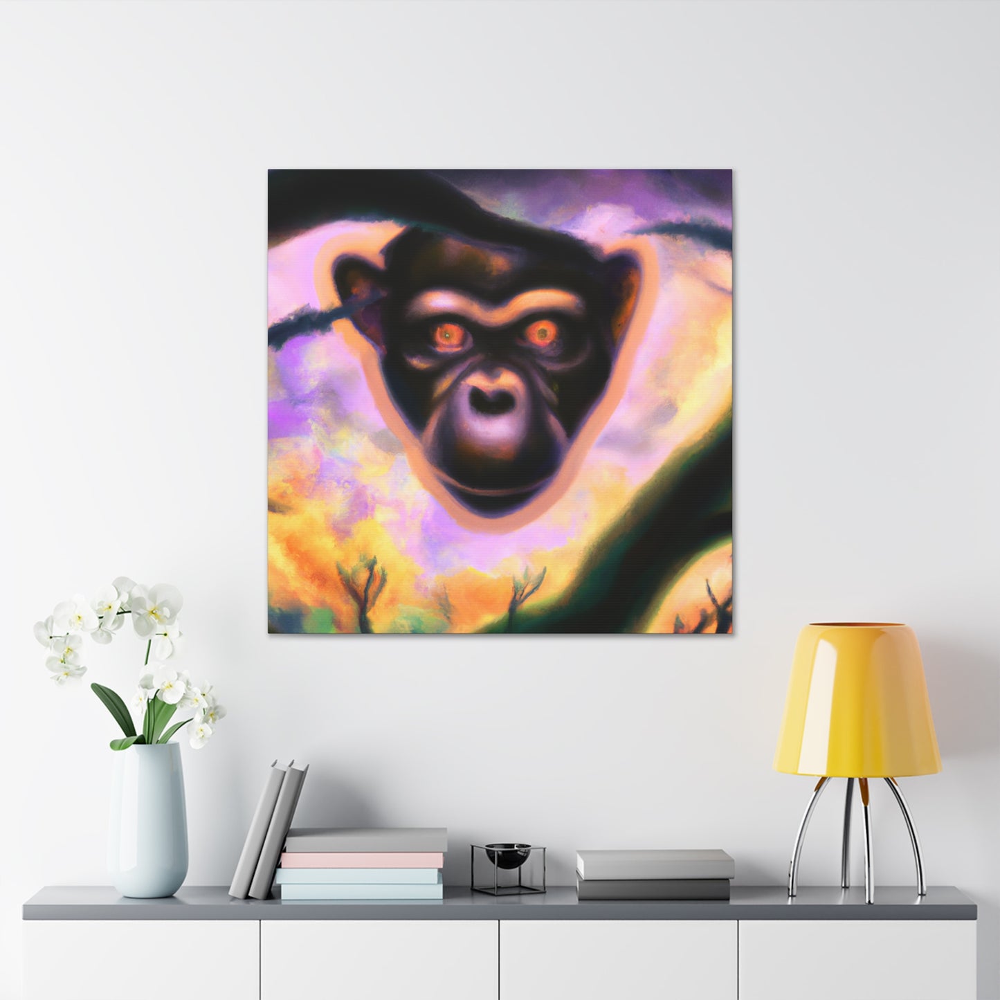 Chimpanzee Digital Dreamscape - Canvas