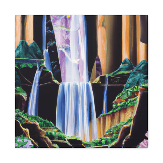 "Glimmering Waterfall Deco" - Canvas