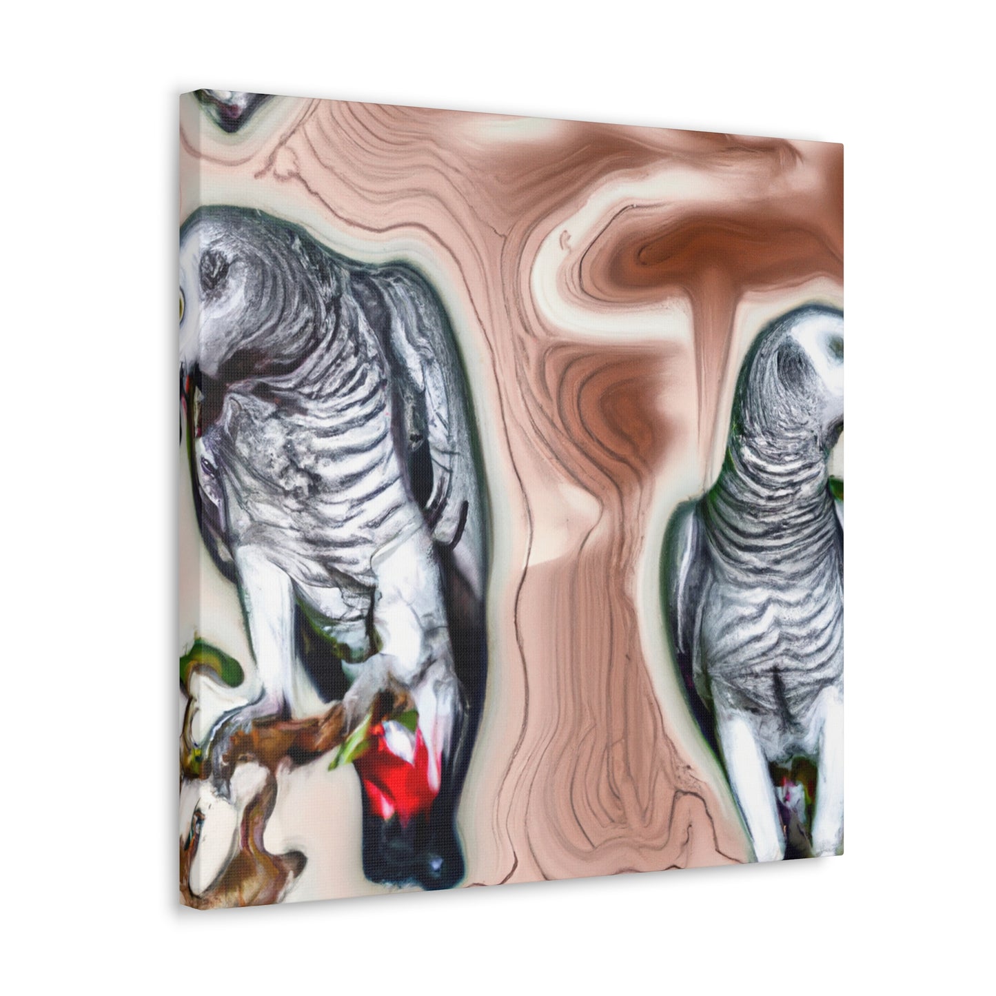 African Greys Abound - Canvas