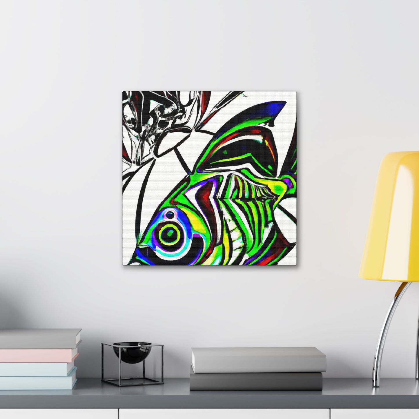 "Rainbow Fish in Deco" - Canvas