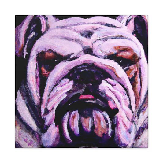 "Engrossed English Bulldog" - Canvas