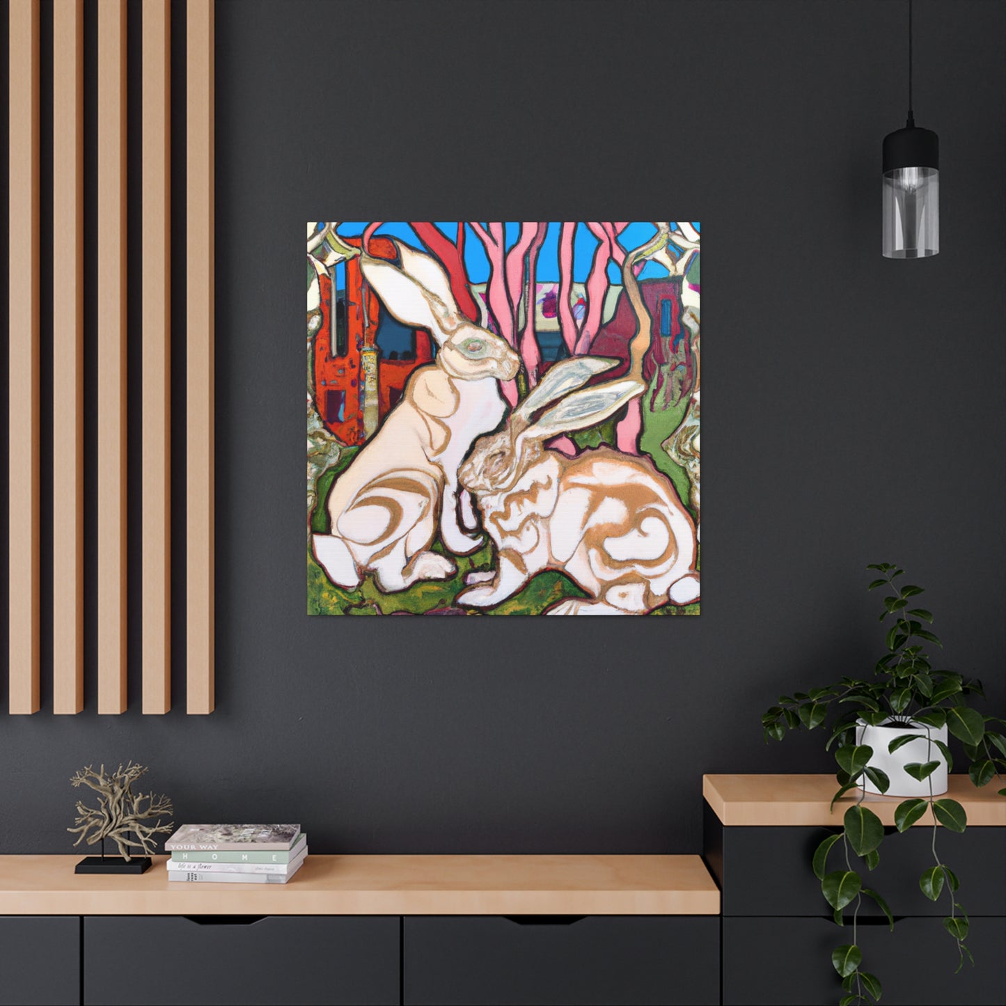 Rabbit in Art Nouveau - Canvas