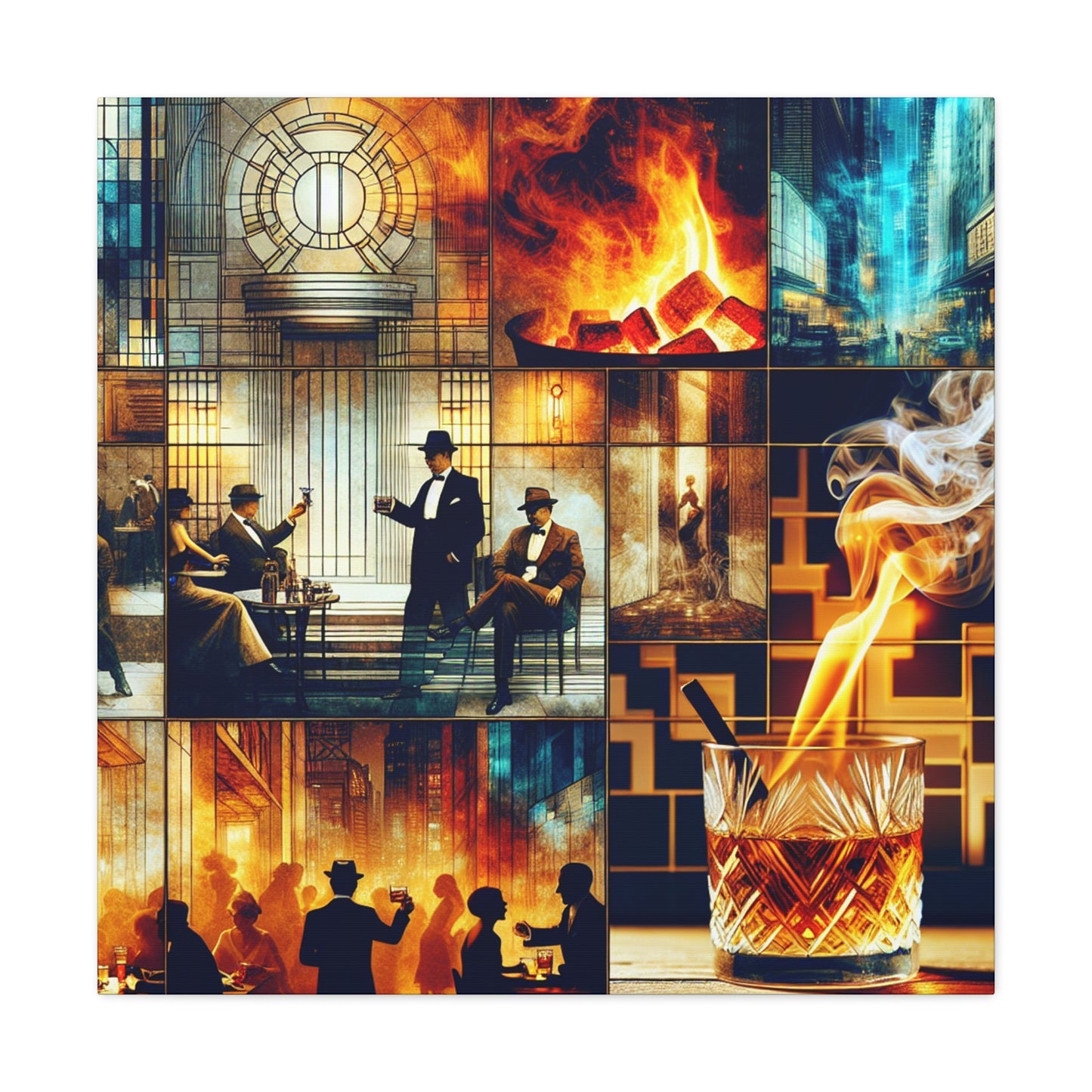 Gilded Prohibition Revelry - Canvas