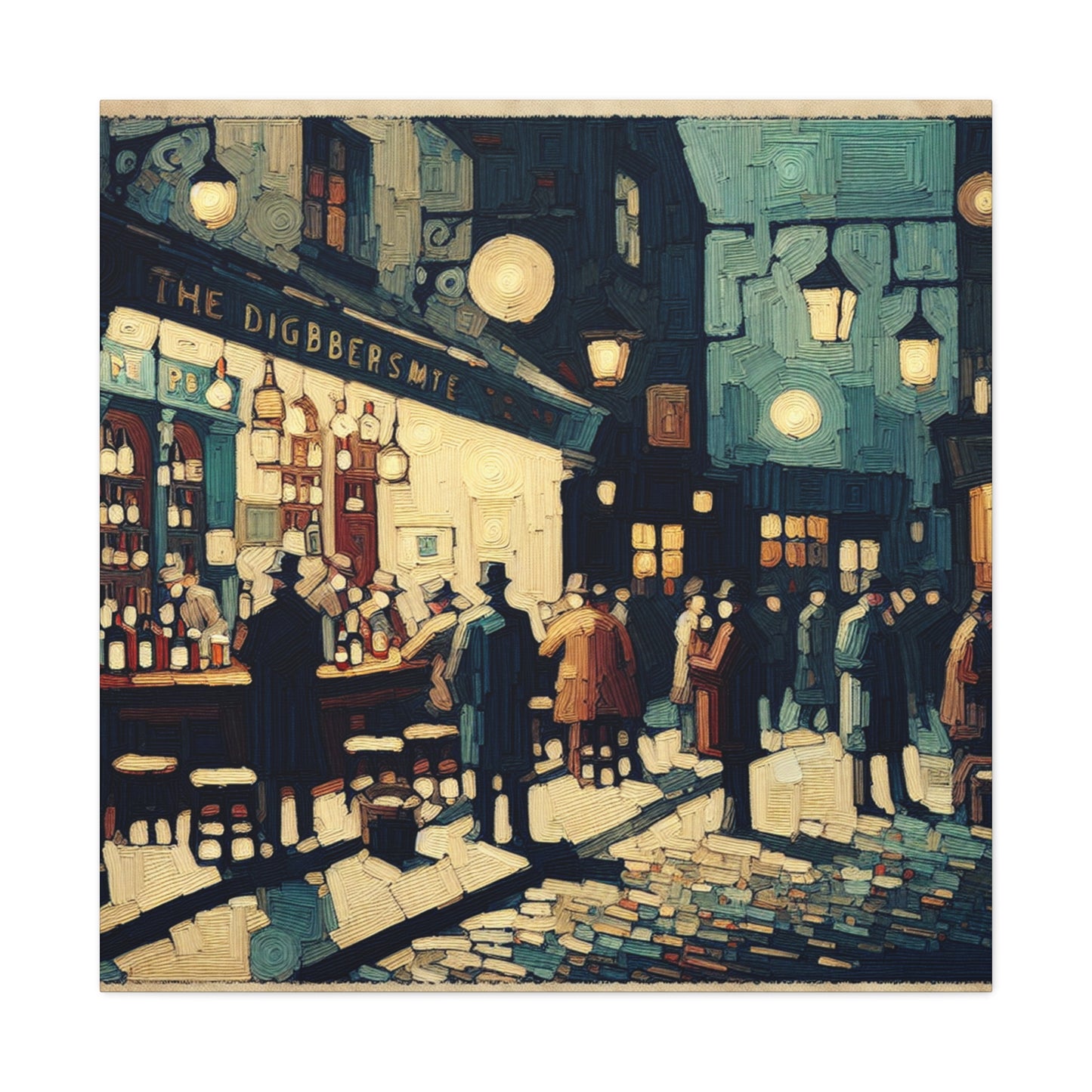 "Hazy Tavern Revelry" - Canvas