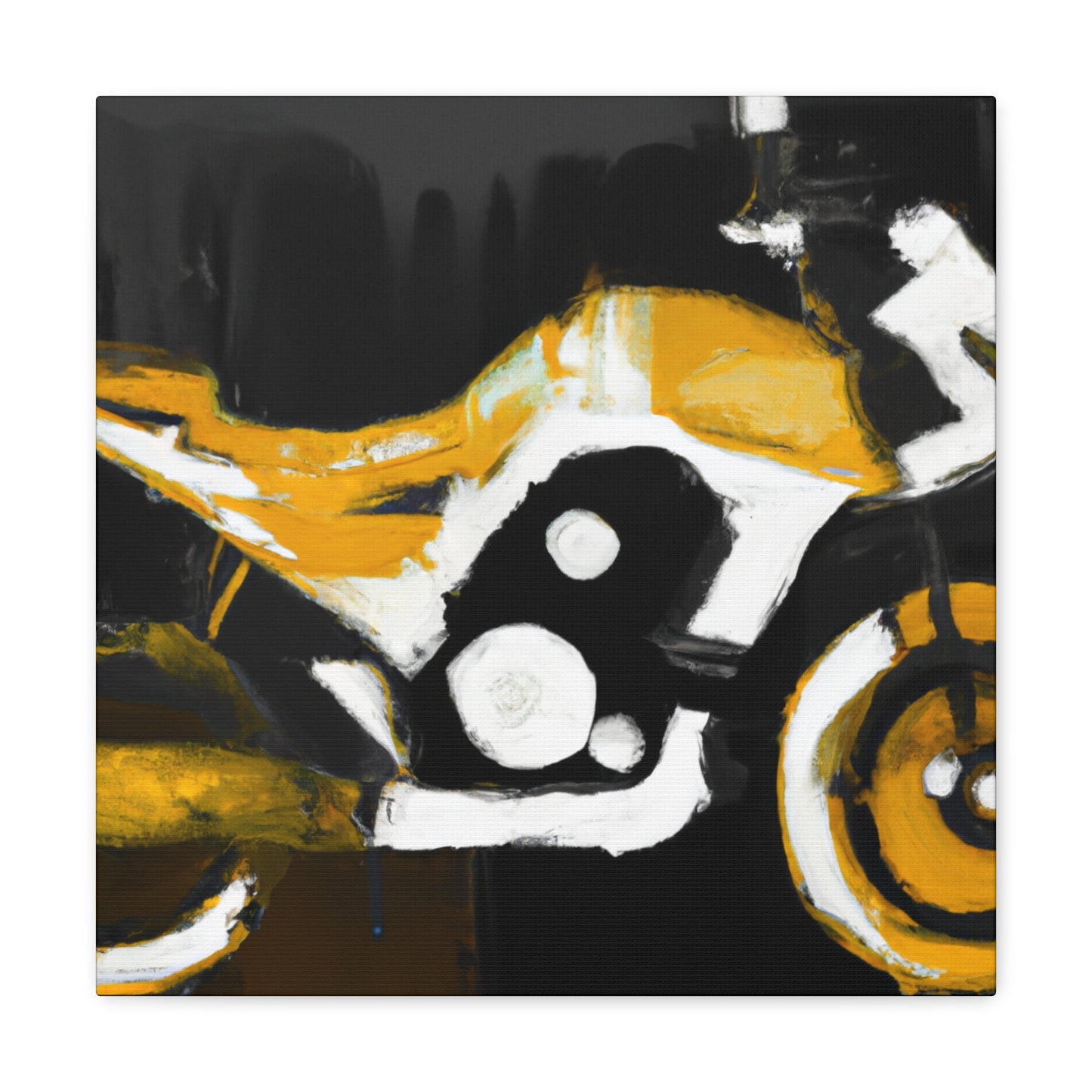 "Motorcycle Roars Forward" - Canvas