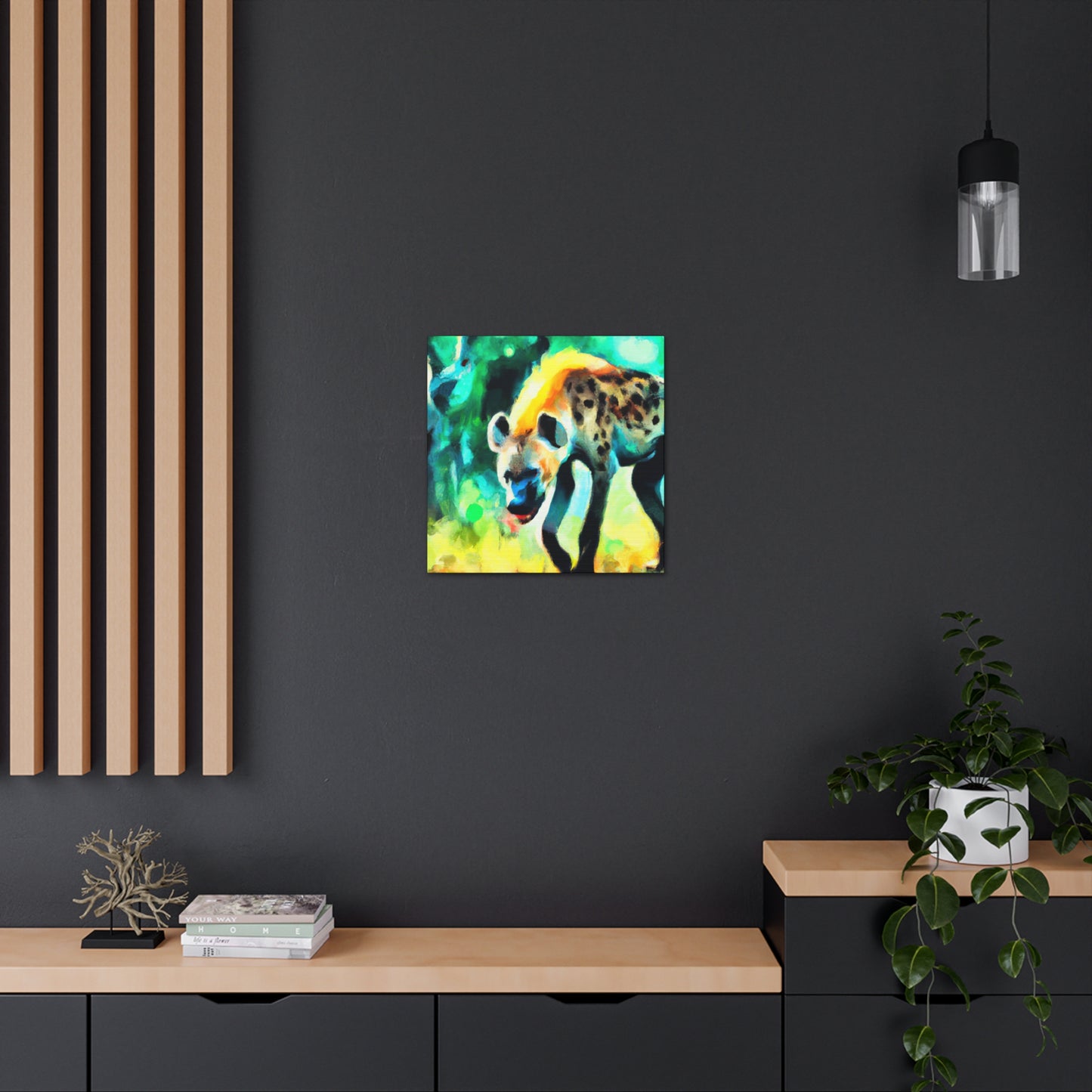 A Hyena's Illuminated Smile - Canvas