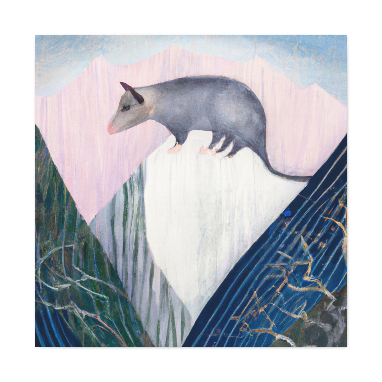 Opossum in Art Deco - Canvas