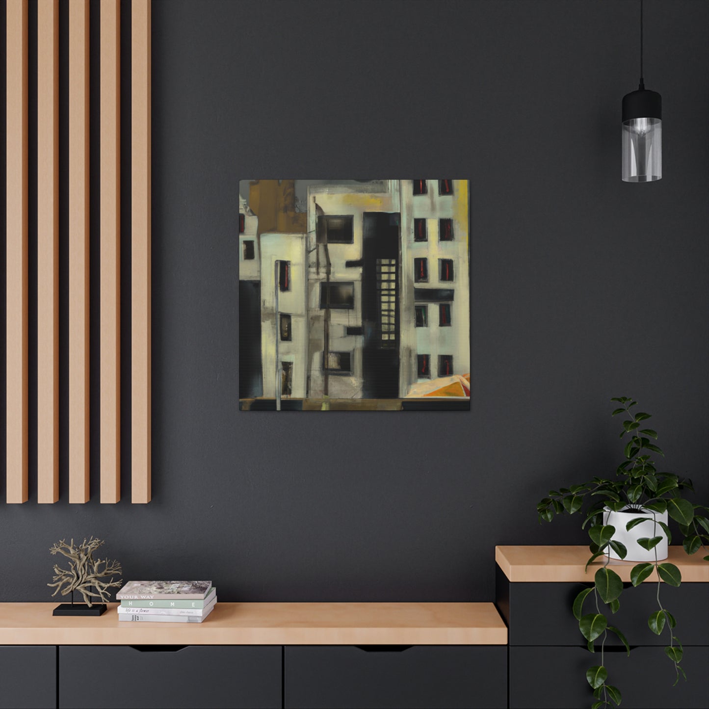 "Expressionist Cityscape Roar" - Canvas