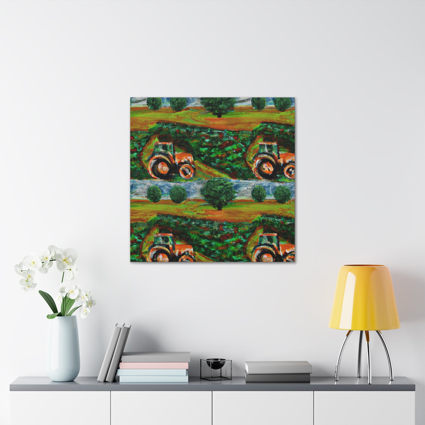 Tractor In Sunset Glow - Canvas