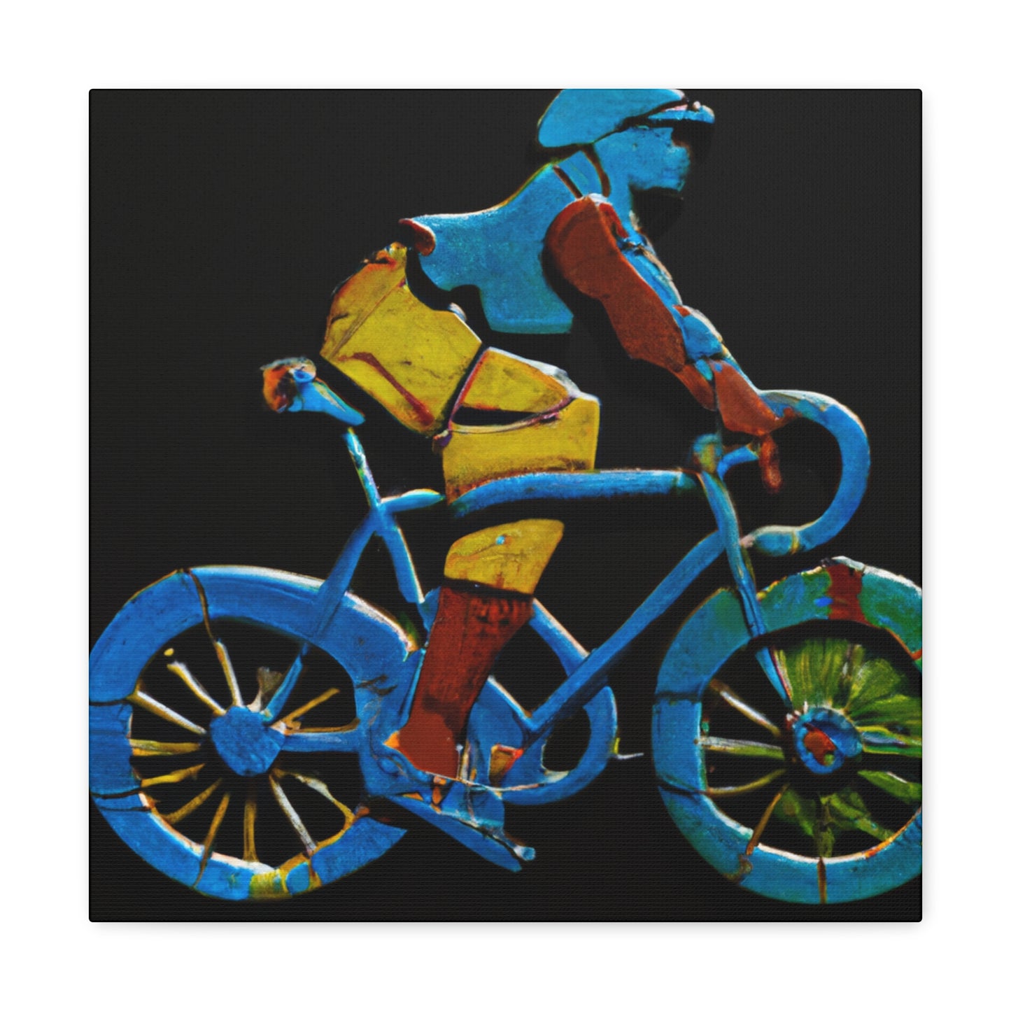 "Bicyclist in Motion" - Canvas