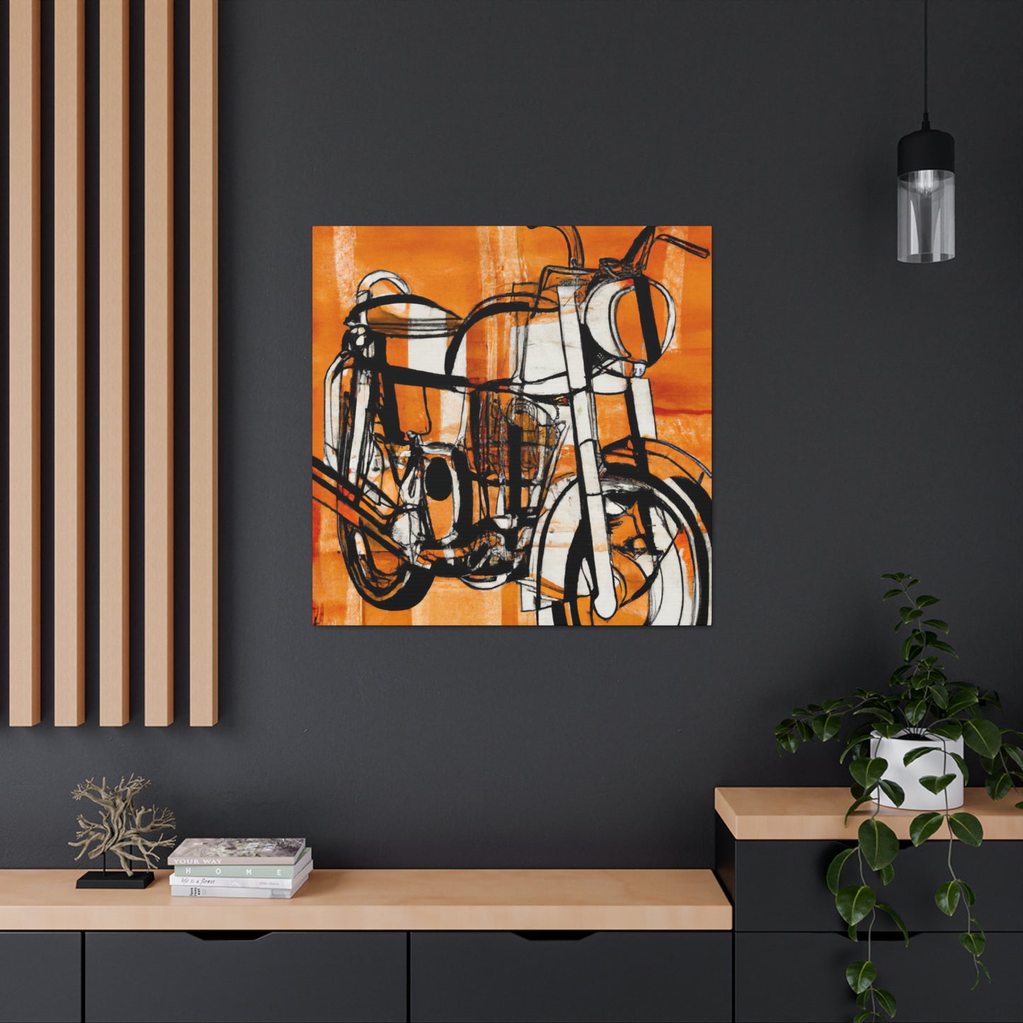 "Motorcycle Meets Art Deco" - Canvas