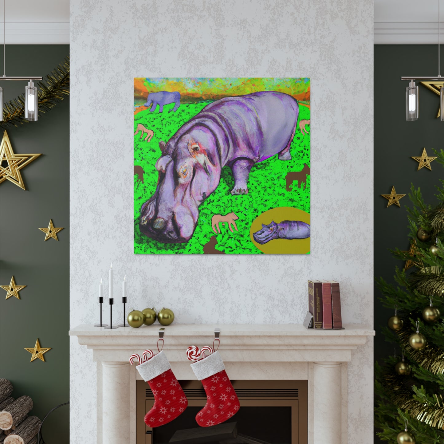 "Hippopotamus in Dreamland" - Canvas