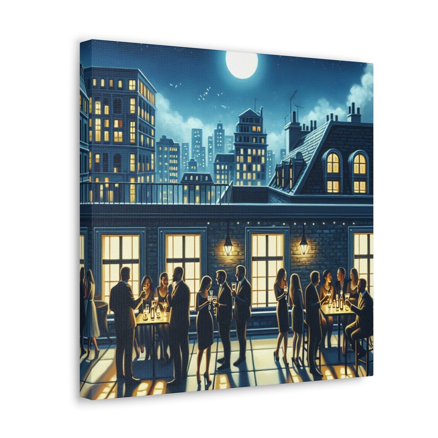 "Majestic Nocturnal Urban Bliss" - Canvas