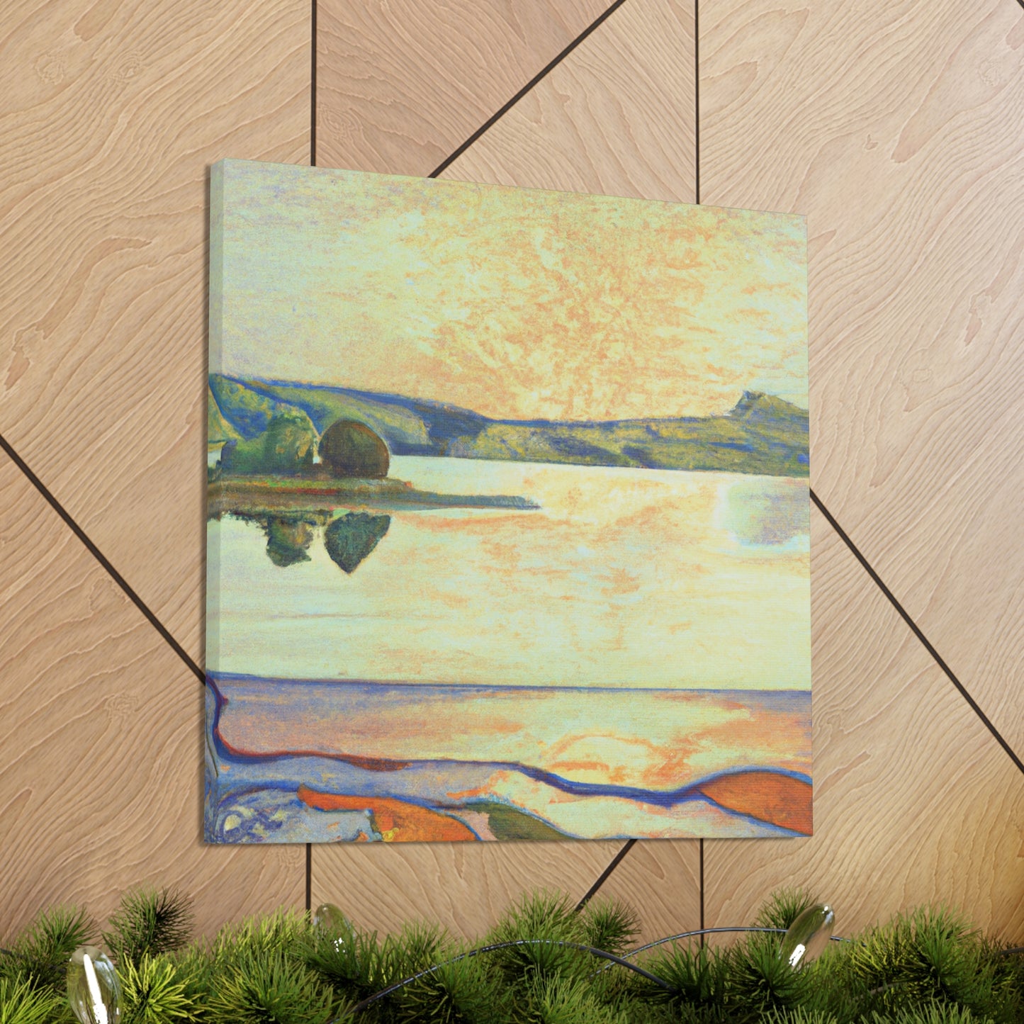 "Lake Reflection Sunset" - Canvas