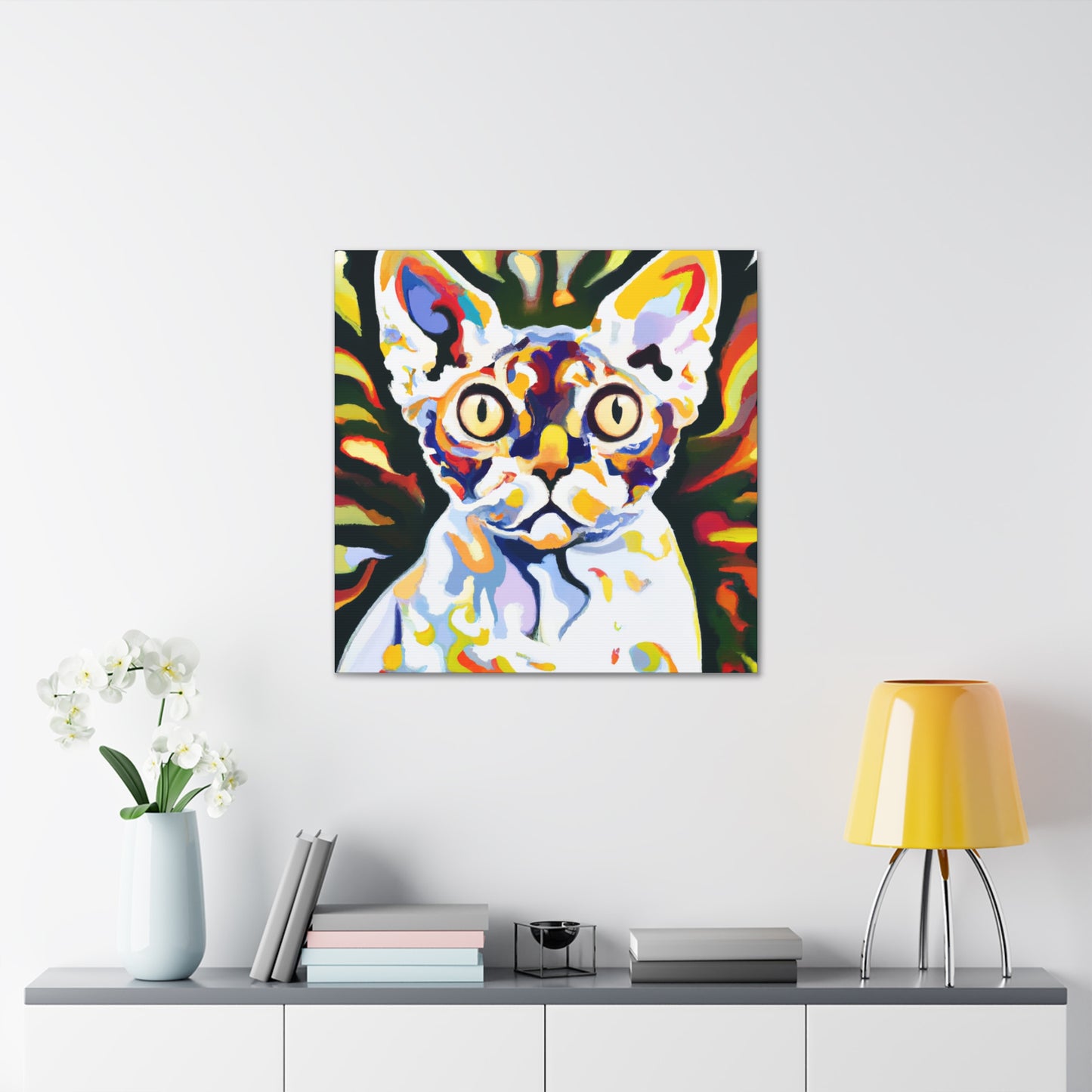 Devon Rex in Bloom - Canvas