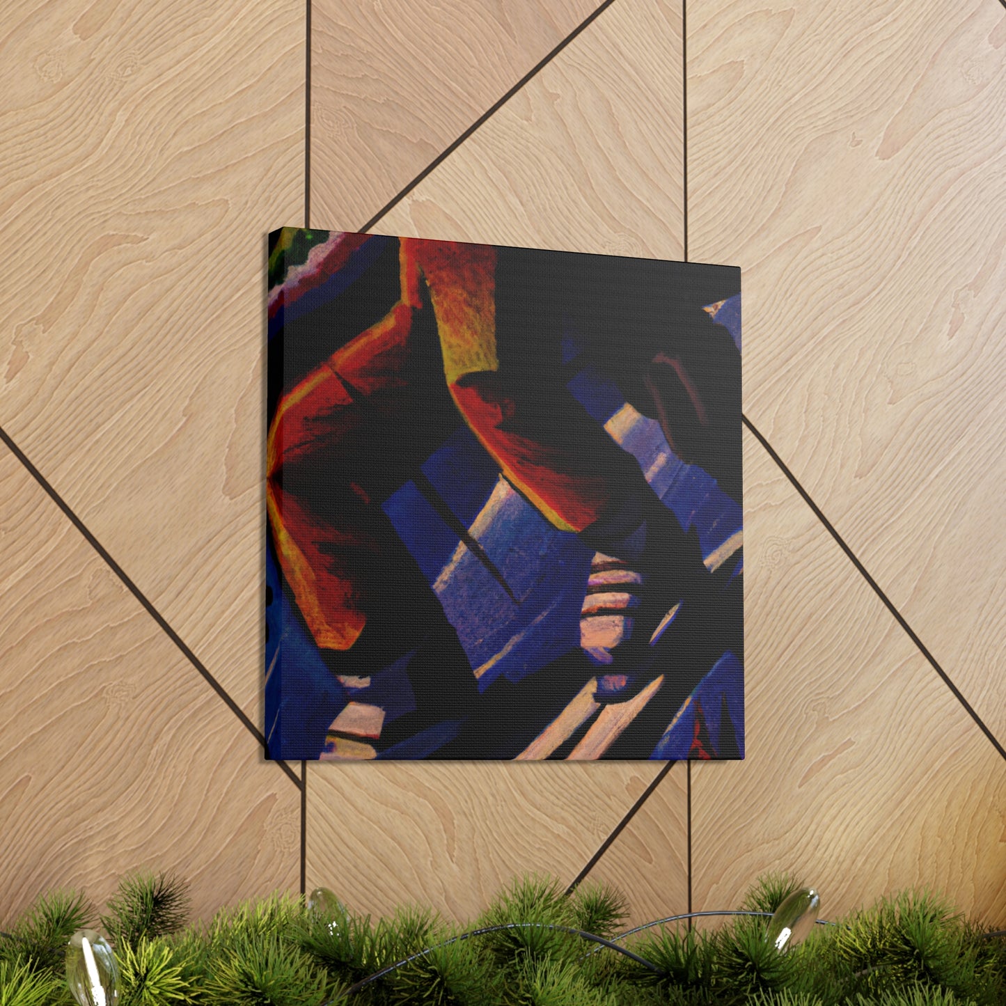 "Skiing in Art Deco" - Canvas