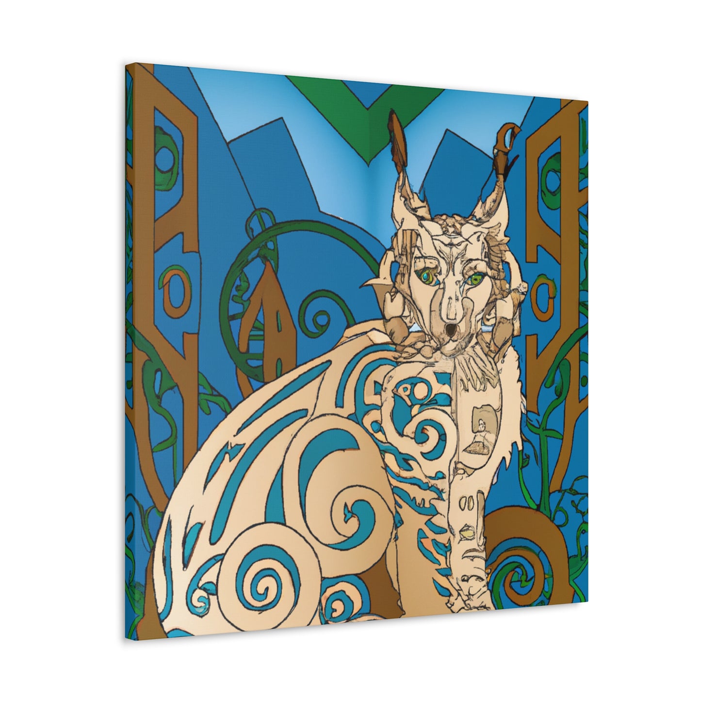 Bobcat in Bloomlys - Canvas