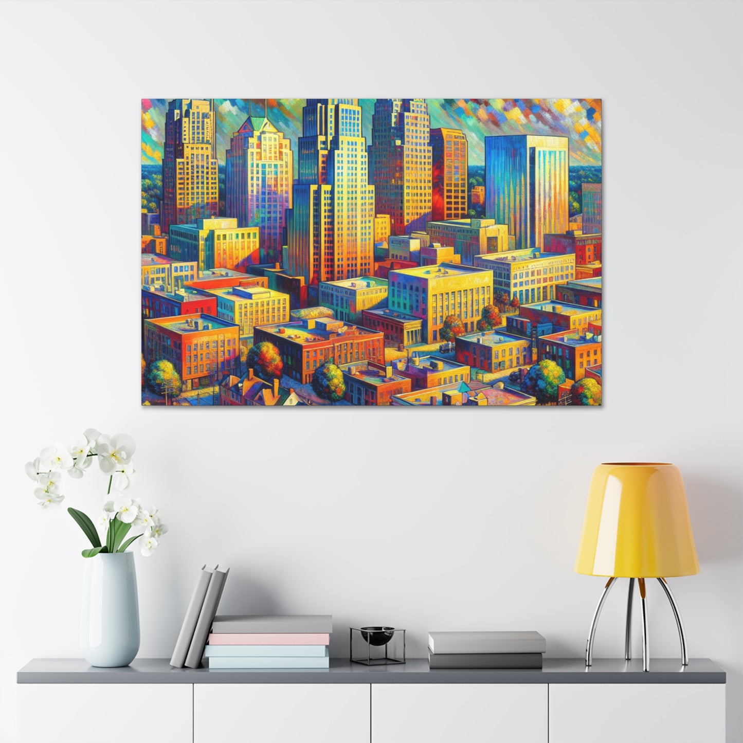 City in Vibrant Colors - Canvas