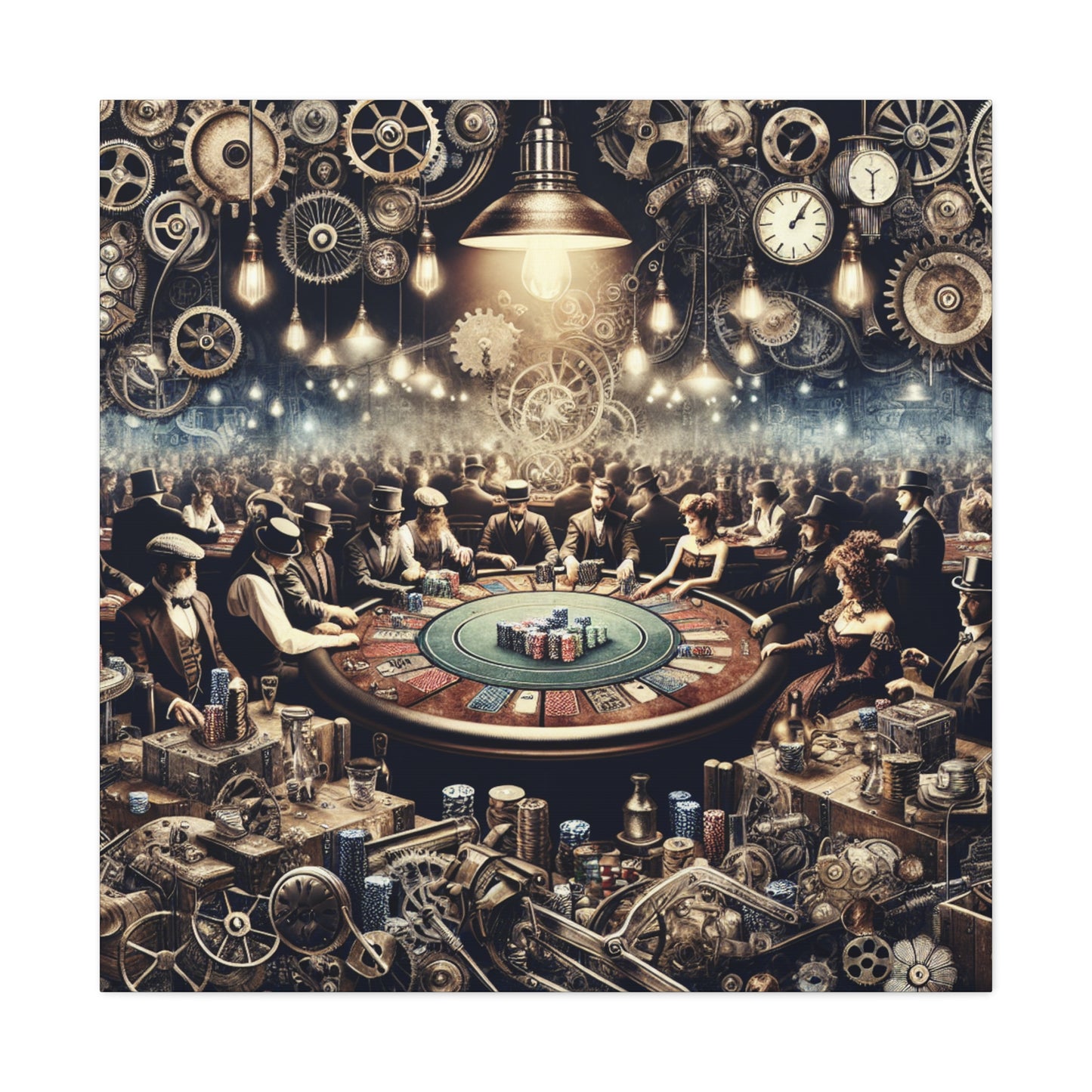 "Mechanical Gamblers' Gathering" - Canvas