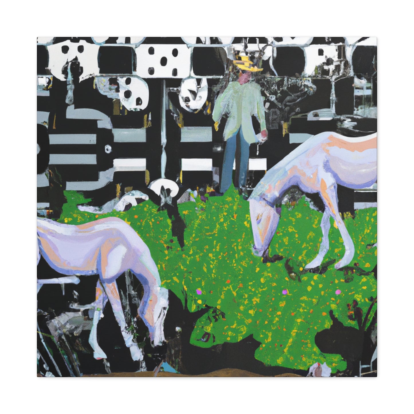 Majestic Grazing Horses - Canvas