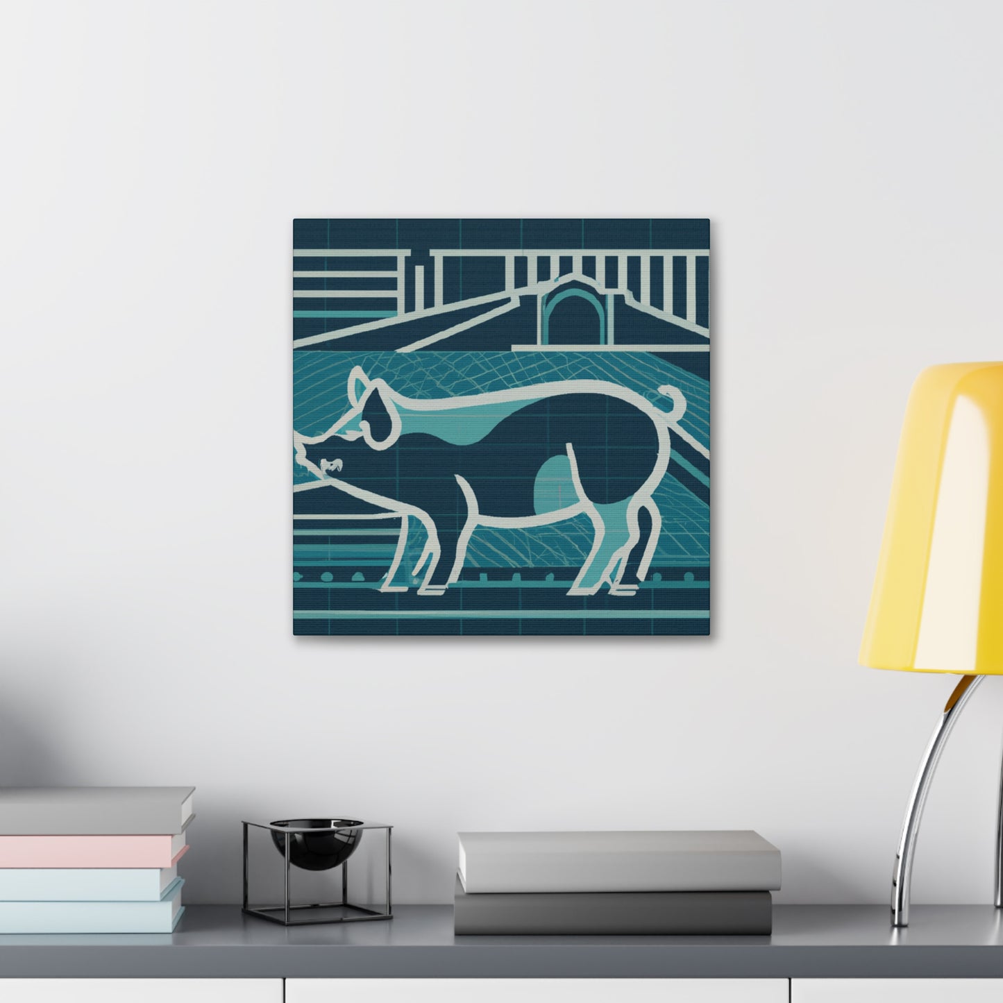 "Pig in Art Deco" - Canvas