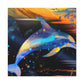 Dolphin Swim Seascape - Canvas