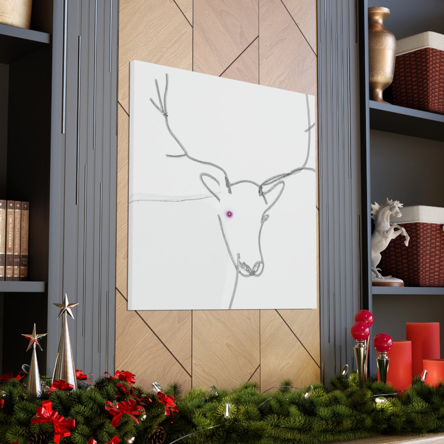 "Reindeer in Monochrome" - Canvas